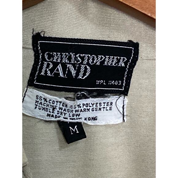 Vintage Christopher Rand Polo Shirt Men's Medium Tan 55/45 Chest Pocket - Picture 4 of 7